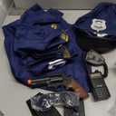 Joycover Police Officer Costume for Kids - Deluxe Police Costume for Kids with Accessories, Kids Halloween Costumes for Boys Girls, Cop Outfit Role Play Kit for Halloween Career Day-L (L(8-10Y))