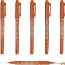 PATIKIL Twin Tip Permanent Markers, 6 Pack Brown Fine and Ultra Fine Point Colored Makers Quick Drying Coloring Pen for Writing Drawing on Wood Plastic Metal Glass Stone