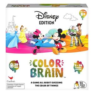 Disney, Color Brain Board Game for Families Mickey Mouse Minnie Mouse Princess Tiana Strategy Party Card Gift Toy, for Adults and Kids Ages 12 and up