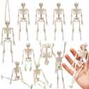JOYIN 12 PCS 6 Small Skeletons Halloween Decorations Mini Skeleton Figurines for Craft Haunted House Accessories Trick-or-Treaters Party Favors Graveyard Decorations