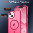 SUPFINE Magnetic for iPhone 14 Case & iPhone 13 Case (Compatible with MagSafe) (Military Grade Drop Protection) Slim Translucent Matte Shockproof Phone Cover,Hot Pink
