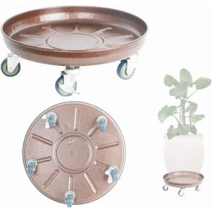 3 Pack Metal Heavy Duty Plant Caddy With Wheels 16 Inch, Round Plant Caddy Suitable For Outdoor and Indoor Mobile Flower Pots, Don't Worry About This Metal Product Getting Deformed or Damaged.