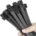 18 inch Black Long Zip Ties Heavy Duty (600 Pack), 2024 New Patented Design, 300 LBS Ultra Strong Tensile Strength, Self-Locking Nylon PA66 UV Resistant Cable Ties for Indoor and Outdoor Use