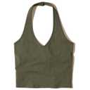 Sexy Crop Tops for Women Deep V Neck Back Cutout Sleeveless Plunge Racerback Tank Cropped Top (Small)