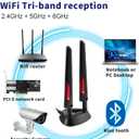 WiFi 6 6E Tri-Band 2.4GHz/5GHz/6E Magnetic Base Antenna for PC Desktop Computer Motherboard WiFi Router, Eifagur