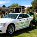 Xuhal 2026 Graduation Car Decoration 23'' Large Inflatable Grad Cap Car Decor Congrats Grad Letter 2026 PVC Inflatable Cap for Senior High School Collage Graduation Parade Party Decor(Green, Gold)
