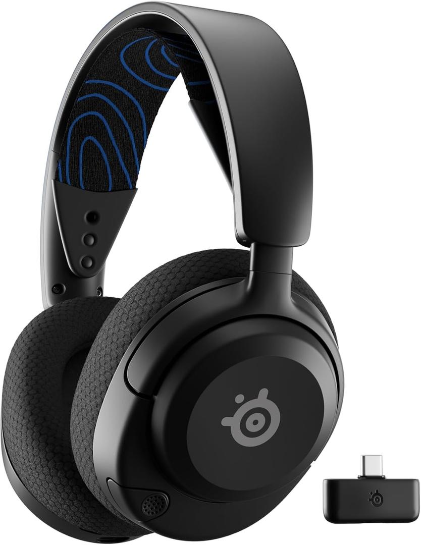 SteelSeries Arctis Nova 5P Wireless Multi-System Gaming Headset Neodymium Magnetic Drivers 100+ Audio Presets 60 HR Battery 2.4GHz or BT
