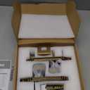 CEYMIO Antique Brass Door Knob Privacy Bedroom Bathroom with Lock, Vintage Interior Door Handle with Plate for Hallway, Closet, Farmhouse Style(1 Pack)