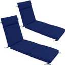 Chaise Lounge Cushion 72x21x3 Inch ?Set of 2 Outdoor Lounge Chair Cushions, Lounger Pad Replacement with Fade-Resistant, Removable & Machine-Washable Covers, Ideal for Patio Chaise Chairs, Navy Blue