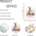 3Pcs Easter Bunny Poster Wall Art Pink Easter Eggs Wreath Canvas Prints Cute Watercolor Rabbit Pictures Wall Decor for Baby Boys And Girls Living Room Bedroom Home Decoration Un framed (24"L x 16"W)