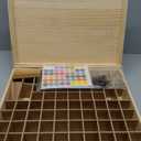 Bright Creations Wooden Essential Oil Storage Box Organizer Case with 72 Slots and Labels, Holds 5ml 10ml 15 ml Bottles, Droppers Brushes Included
