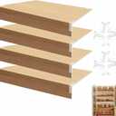 VOLLENC 4pcs Wire Rack Covers for Pantry, 33'' W x 16'' D (Not Wood) Shelf Covers for Wire Shelving, 0.31 inch Thick-Bathroom, Kitchen, Garage Wood Color