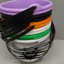 Qilery 12 Pcs Halloween Plastic Pumpkin Buckets with Handle, Multicolor, 7.09 x 5.91 x 5.91 inches (EXP 08/20/26)
