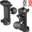 Aluminum 1"(25mm) Ball Mount Phone Holder Compatible with RAM mounts B size1 Inch Ball Double Socket Arm, Dual Protection Motorcycle Bike Handlebar Car Phone Holder with 1 Inch Ball