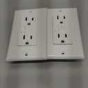 ELECTECK 2 Pack GFCI Outlets 15 Amp, Non-Tamper Resistant, Decor GFI Receptacles with LED Indicator, Ground Fault Circuit Interrupter, Wallplate Included, ETL Listed, White