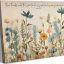 IOZNGN Christian Floral Scripture Canvas Wall Art (Floral Scripture, 24x36in)