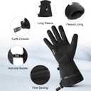Upgraded Heated Glove Liners for Men Women, Rechargeable Electric Battery Heated Gloves Windproof Winter Glove Liners Thin Gloves Hand Warmer for Ski Snowboarding Hunting