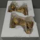 Mumufy Set of 2 Gold Antique Mouse Candle Holders Resin Candlestick Holder Table Decor for Living Room, Dinner, Fireplace Mantle, Christmas Decoration Vintage Decorative Table Centerpiece, Home Party