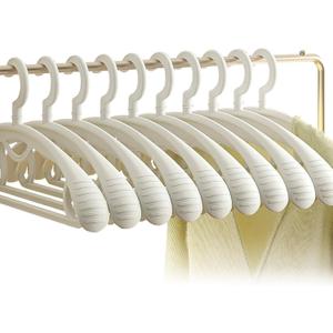 Plastic Clothes Hanger, Extra Thick Plastic Wide Shoulder Adult 360 Degrees Rotate Slip Resistant Standard Clothing Hanger Ideal for Everyday Use White 10 Pack
