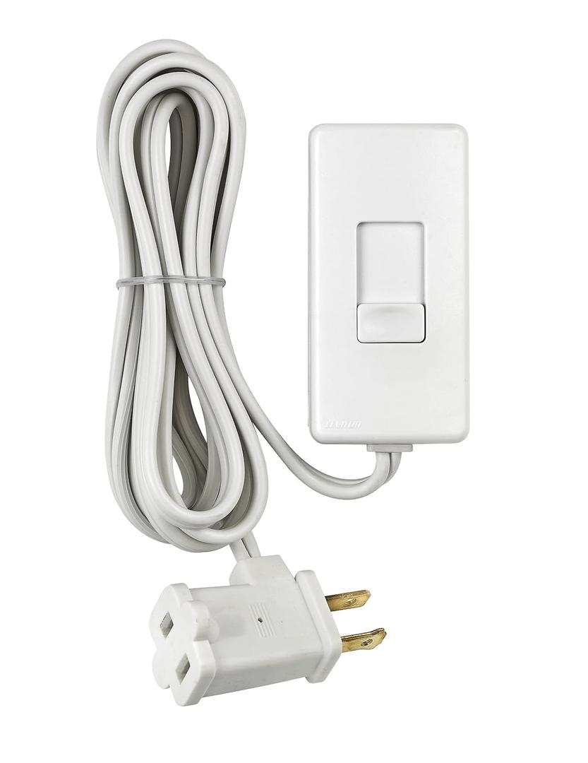 Leviton Table Top Plug in Lamp Dimmer for Dimmable LED, Halogen and Incandescent Bulbs, TBL03-10W, White