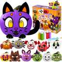 Klever Kits Halloween Craft Pumpkin Decorating Kit, Arts Activities Party Supplies, Party Favors for Kids, Halloween Painting Kit with 12 Designs, DIY Coloring Pumpkin Decor School Game