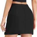 ATENTO Women's Side Slit High Waisted Mini Skirt Stretchy Fuzzy Bodycon Skort Skirts 2026 Y2K Club Skirts Going Out Outfits (Black, M)