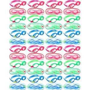 Hoteam Swim Goggles for Kids 4-9 Wide Vision Swimming Goggles Anti Fog Pool Goggles with Cases Boys Girls (24 Pairs)