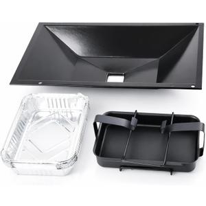 99250/7515 Grease Tray Set with Catch Pan & Holder - 10pack Liner Drip Pan Replacement for Weber Spirit 310/320/700 (2007-2012: Side Control), Genesis Silver/Gold/Platinum B/C Grills