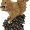C&F Garden Decor Outdoor Polyresin Squirrel On Pinecone Statue G119 6"H