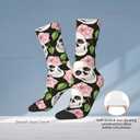 Cute Pink Pig Socks for Men Women, Christmas Stocking Stuffers, Funny Crew Socks Warm Gifts (Black)