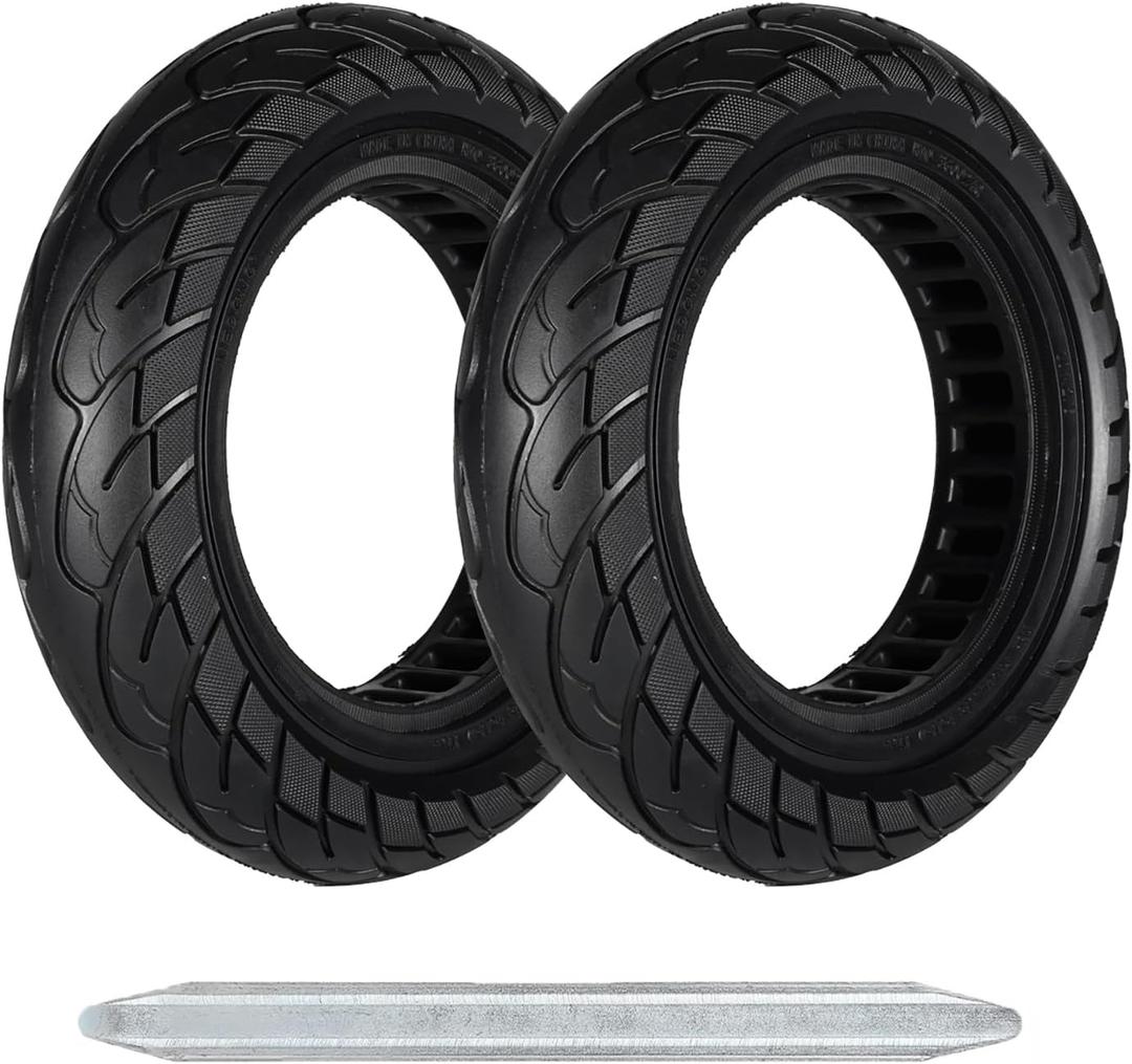 60/70-6.5 Scooter Tire, 2pcs 10 x 2.5 Solid TiresReplacement Wheel Compatible with 10x2.5-6.5 Rubber Scooter Tire (Black)