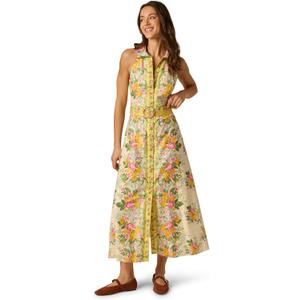 Adrianna Papell Printed Cotton Maxi (4, Pale Yellow)