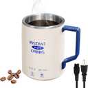 Self-Heating Coffee Mug(10.5 OZ), 4 Temperature Options, 6 Hours Smart Electric Thermal Mug, Keeps Liquids Warm or Boiling Water, Auto Stop, 300W Faster Heating