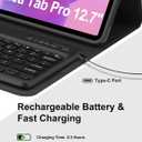 Keyboard Case for Lenovo Idea Tab Pro 12.7'' 2025, Protector Cover Case for Idea Tab Pro 12.7inch Keypad with Pen Holder for Lenovo 2025 Tablet Wireless Keyboard Folio, Adjustable View Angles, Black