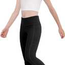 CHRLEISURE Girls' Athletic Leggings with Pockets, 5 Packs Kids Teen Dance Yoga Workout Running Pants for 5-15 Years (Black, XS)