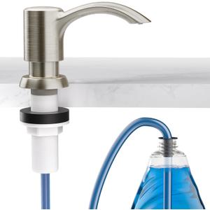 SAMODRA Built-in Kitchen Sink Soap Dispenser with Extension Tube Kit - Brushed Nickel Finish, Leak-Proof Design, No Top Refill Required (39" Tube)