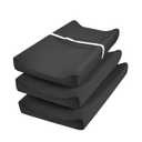 david's Kids 3 Pack Changing Pad Cover Set, Ultra Soft Breathable Cozy Microfiber Diaper Change Table Sheets for Baby Girls, Fit Most Changing Pads, Black