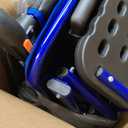 Ultra Lightweight Folding Wheelchair for Seniors & Adults, Portable Transport Chair, 12" PU Rear Wheels, Supports 300lbs, Compact for Daily Use & Travel, Blue