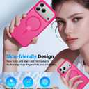 2 x Magnetic for iPhone 17 Pro Max Case, [Anti-Slip] [Military-Grade Drop Protection] [Camera Protection] Skin-Friendly Slim Matte Shockproof Protective Case for iPhone 17 Pro Max, Hot Pink