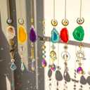 7 PCS Crystal Suncatcher, Hanging Suncatchers with Crystals Light, Sun Catchers Indoor Window Catcher with Prism Pendants Agate Slices,Tree of Life Crystal Suncatchers Indoor Outdoor Home Garden Decor