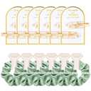 12 PCS Bridesmaid Proposal Gifts Bridesmaid Hair Clips Bridesmaid Scrunchies Bridal Shower Gifts Silk Satin Soft Hair Accessories Bridesmaid Wedding Favor Women Girls (Gold & Green)