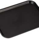 Carlisle FoodService Products Fast Food Cafeteria Tray 14" x 18", Durable Polypropylene with Slip-Resistant Surface, Stackable for Cafes and Schools, BPA-Free, Black Pack Of 2