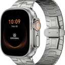 Grade 5 Titanium Band for Apple Watch Ultra 3/2/1 49mm & Series 11/10 46mm, DLC Coating Anti-Scratch Ultra 3 Band with Small-Link Design for Precise Fit, Secure Butterfly Clasp Band for Men
