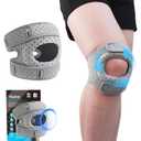 3 x Knee Brace For Women/Men, 2026 New Upgraded Patella Band, Adjustable Knee Support Braces, Patellar Tendon Support Strap, Knee Wraps for Pain Relief for Meniscus Tear Knee Pain Arthritis Pain Injury (Gray, Large)