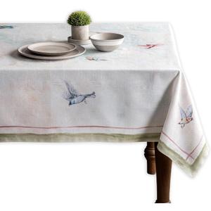 Maison d' Hermine Table Cloth Square Table 100% Cotton 54 x 54 Inches Tablecloth Reusable Decorative for Dining Kitchen Room Farmhouse Home Gifts for Mothers Day Spring Summer - Flying Birds