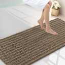 Smiry Bathroom Rugs Mat 59x24, Extra Soft Absorbent Chenille Bath Rugs, Non Slip Rubber Backing Machine Washable Quick Dry Bath Mats for Bathroom Floor, Tub, Shower, Home Decor Accessories, Camel