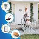 Portable Wheelchair Ramp with Handrails, 1-7" Aluminum Handicap Ramp for Home Steps, Stairs, Porches, Heavy Duty Folding Threshold Ramp with Non-Slip Surface & Safety Rails, Supports up to 770 lbs