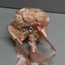 Bridal Wedding Bouquet Round Bling Brooch Bouquet Throw Toss Artificial Rose Flower Bunch for Bride Bridesmaid Wedding Quinceanera(Peach Pink, 6.3")