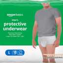 Amazon Basics Maximum Absorbency Incontinence Underwear for Men with Leak Protection, Advanced Odor Protection, Soft Cotton Feel, Large, 18 Count