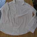 Women's Open Back Button Down Shirt with Tie Detail Classic Elegant Blouse Dressy Casual Top XL